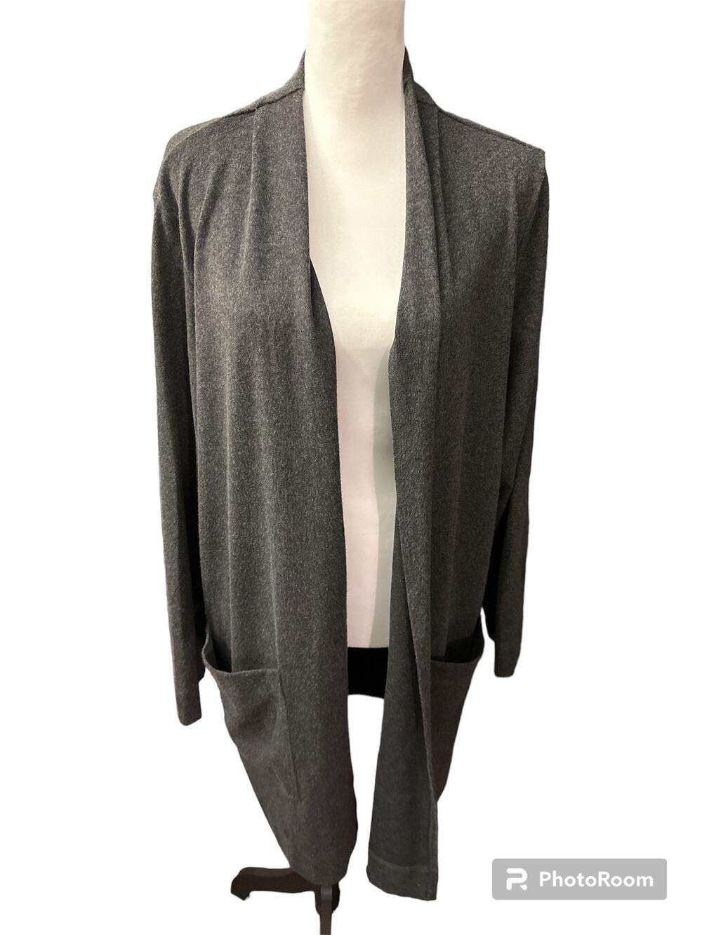Susan Graver Weekend Cardigan Dark Gray XL